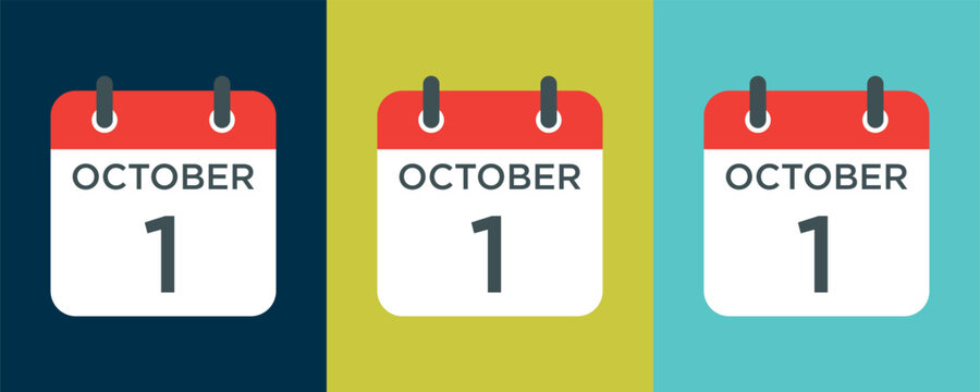 calendar - October 1 icon illustration isolated vector sign symbol