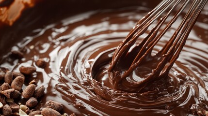 melted chocolate with nuts generative ai