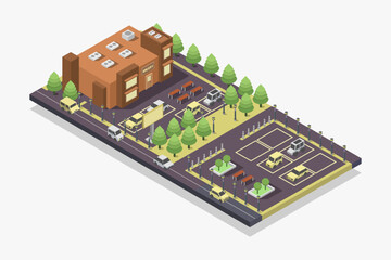 Isometric Bakery Shop