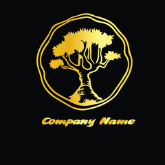 Tree Golden Logo vector, illustration, icon, design, stamp, symbol, sign, vintage, sport, label, logo, holiday, tattoo, christmas, badge, art