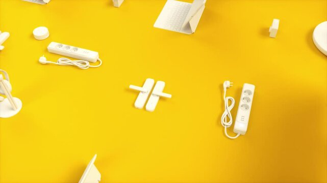 Isometric internet of things devices loop background. Modern smart home concept