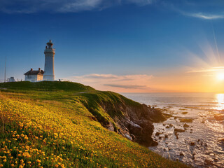 lighthouse at sunset