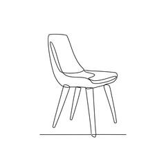 One continuous line drawing of Furniture set vector illustration. Chair set design in simple continuous linear style vector concept. Furniture themes design for educational presentation purpose.