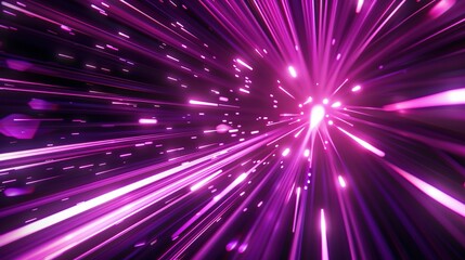 Fototapeta premium Abstract Purple Light Streaks Radiating from a Central Point