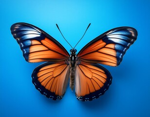 Fototapeta premium butterfly on blue background