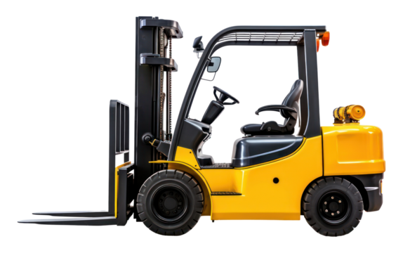 PNG Machinery forklift wheel white background delivering.