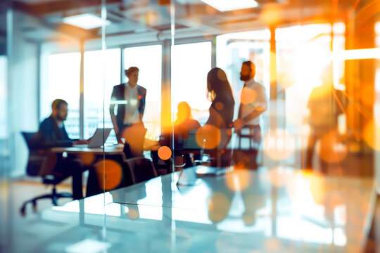 People working together in office conference room, business strategy teamwork brainstorming