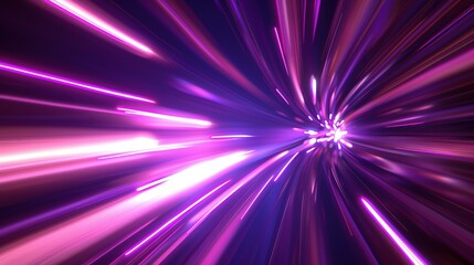 Abstract Purple and White Light Streaks Radiating Outward