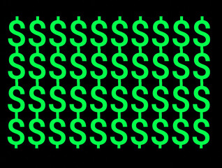 An abstract shape in the form of repeating dollar signs or the letter S