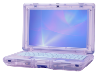 PNG  Closed cute frutiger aero laptop computer white background electronics.