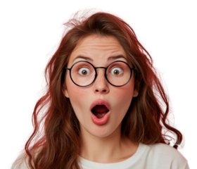 PNG American surprised face expression portrait glasses adult.