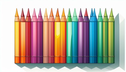colorful crayons isolated on white