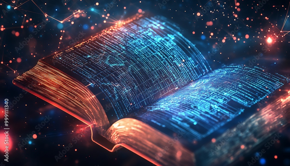 Poster Abstract Digital Book with Holographic Pages and Machine Learning Diagrams in Glowing Data Space
