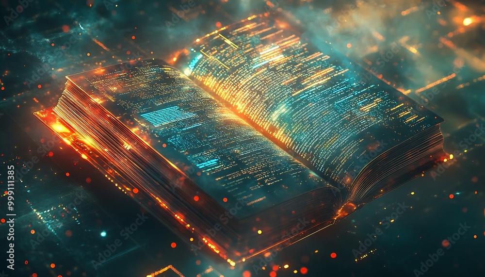 Poster Abstract Digital Book with Holographic Pages and Machine Learning Diagrams in Glowing Data Space