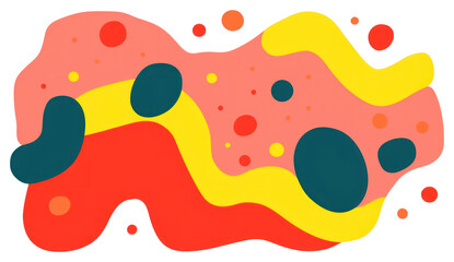 PNG  Memphis shape art abstract painting.