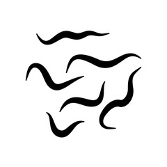 Obraz premium Some Black Treponema Pallidum Bacteria. Treponema pallidum vector simple illustration