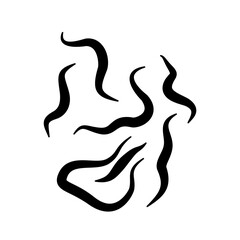 Obraz premium Some Black Treponema Pallidum Bacteria. Treponema pallidum vector simple illustration