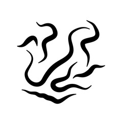 Some Black Treponema Pallidum Bacteria. Treponema pallidum vector simple illustration