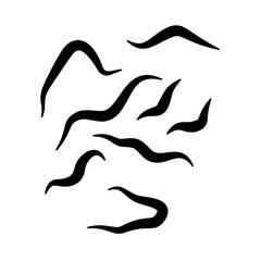 Some Black Treponema Pallidum Bacteria. Treponema pallidum vector simple illustration