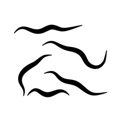 Some Black Treponema Pallidum Bacteria. Treponema pallidum vector simple illustration