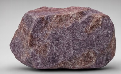 Obraz premium Großer, kantiger violett-rosafarbener Stein mit natürlichen Texturen – Ein imposanter, mineralisch geformter Fels mit markanten, organischen Oberflächenstrukturen