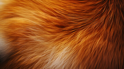 Vivid Red Fox Fur Macro Shot with Fiery Hues