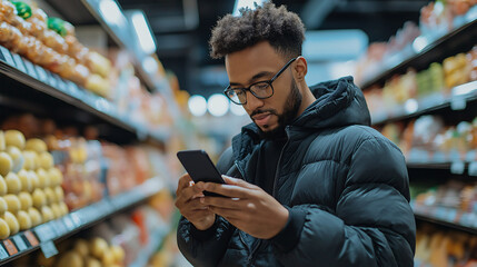man in supermarket