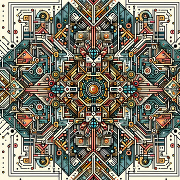 Circuit Board Pattern with Many Electronics Components. Circuit Pattern for Technology Concepts Graphics Resources Pattern Design