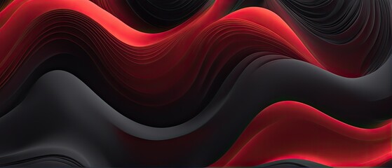 Abstract Red and Black Wavy Background