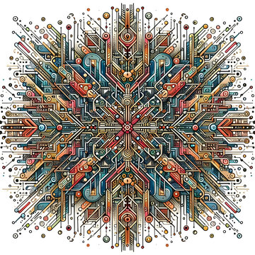 Circuit Board Pattern with Many Electronics Components. Circuit Pattern for Technology Concepts Graphics Resources Pattern Design