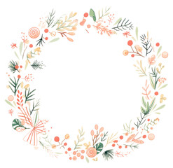 PNG Christmas wreath pattern flower plant.