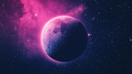 Pink Nebula and Moon