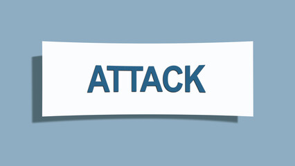 Attack. A card isolated on blue background.