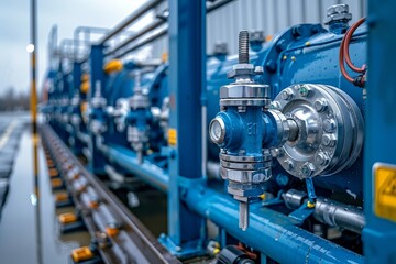 Fuel equipment at petroleum terminal  reloading and connecting hoses for oil and gas distribution