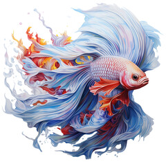 belligerent siamese fish on white background