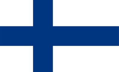Naklejka premium National Flag Republic of Finland, Sea-blue Nordic cross on white field