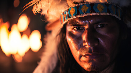 Man wearing a headdress and a beard