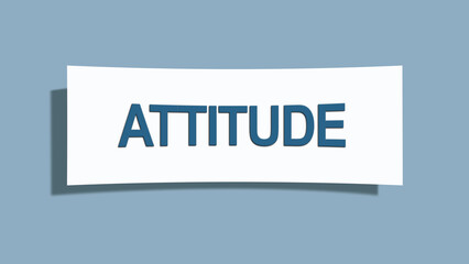 Attitude. A card isolated on blue background.