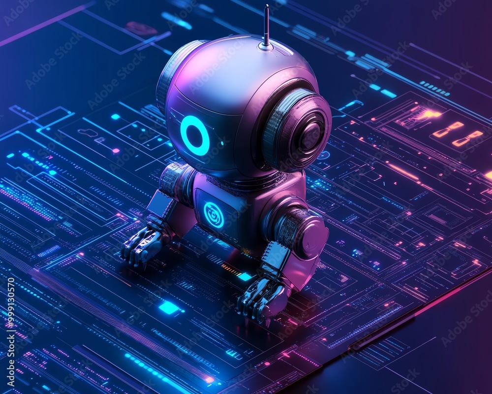 Poster Developer updates software using AI technology, Software updates or operating system upgrades to keep your device up to date with enhanced functionality in new versions