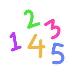 Cute hand drawn mathematics shape elements. Vector illustration of children's drawing