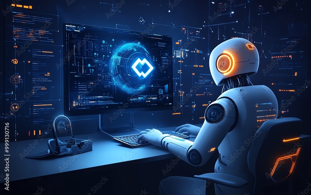 Poster education technology and ai artificial intelligence concept