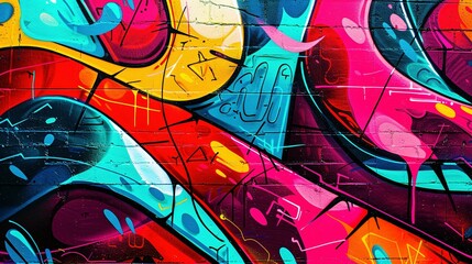 Obraz premium Abstract Graffiti Artwork on a Brick Wall