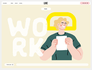 Creative Workspace: Video Conference, modern flat vector concept illustration of person engaging in virtual business meeting Connectivity, collaboration, digital interaction, remote work, productivity