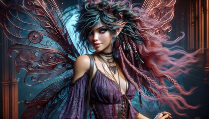 Fantasía Iridiscente: Hadas de la Noche Encantada