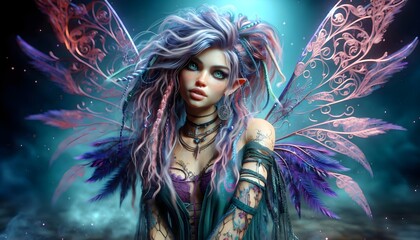 Fantasía Iridiscente: Hadas de la Noche Encantada