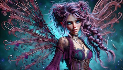 Fantasía Iridiscente: Hadas de la Noche Encantada