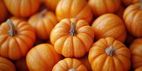 Mini pumpkins piled in a rustic autumn pumpkin patch