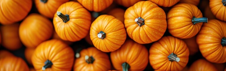 Mini pumpkins piled in a rustic autumn pumpkin patch