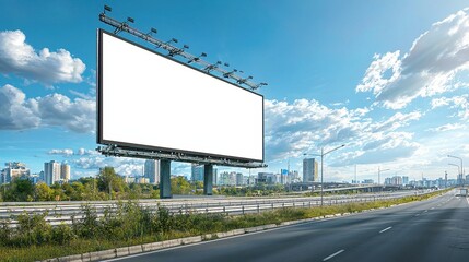 Fototapeta premium A large billboard is on a road in a city