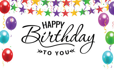 Happy Birthday Banner Background. vector illustration